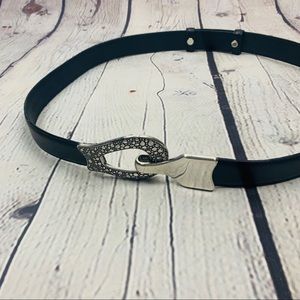 Black Leather Adjustable Belt